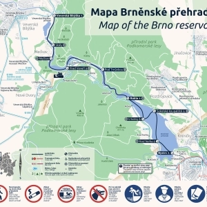 Mapa Brněnské přehrady